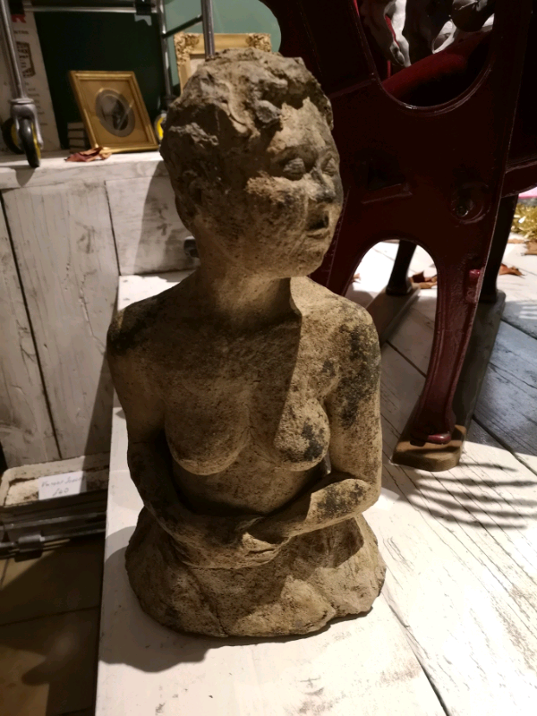 Vintage Female Stone Bust Statue Garden Decor Statue Figure In 