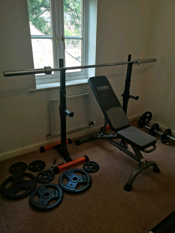 York Fitness 5 Positions Bench Press Bar Weights Sold Separately