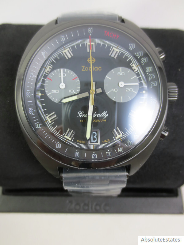 ZODIAC ZODIAC GRANDRALLLY QUARTZ BLACK STAINLESS STEEL MENS WATCH ZO9608