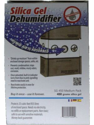 450 Gram Silica Gel Desiccant, Moisture Absorber Dehumidifier, (2 pack)