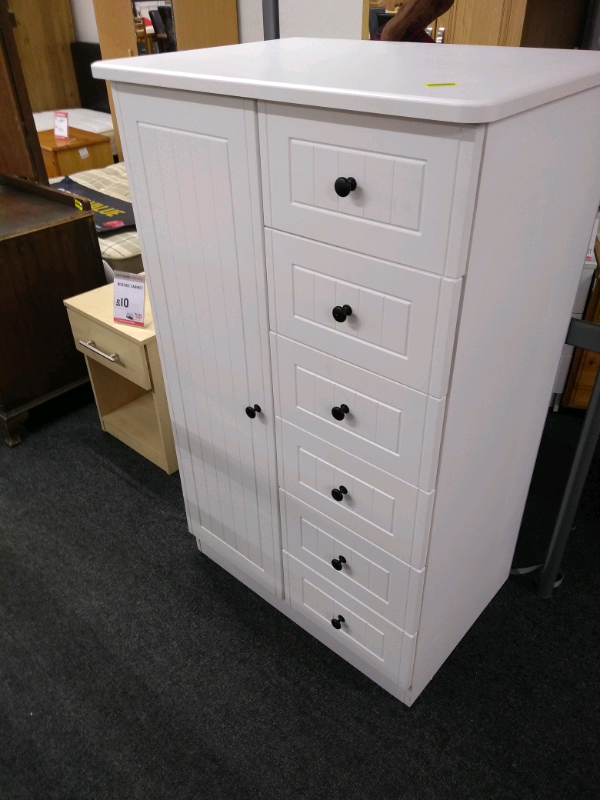 Bhf White Tallboy Wardrobe Chest Of Drawers In Huddersfield