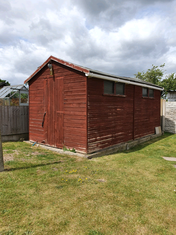 10x8 wooden garden shed apex windowless double doors wood