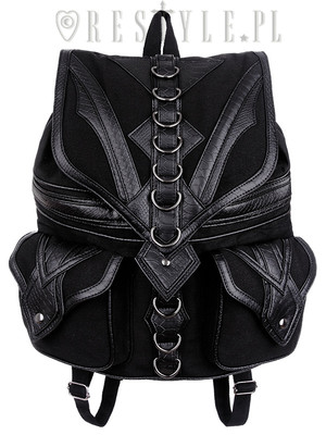 Restyle Dragon Goth Punk Rocker Emo 90s D-rings Womens Backpack Handbag Purse