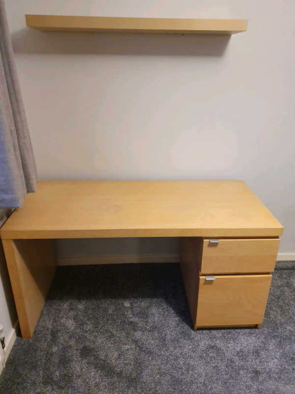 Ikea Malm Desk Birch Veneer Great Condition In