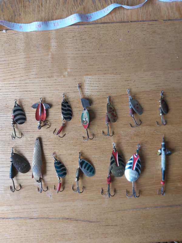 Vintage fishing lures mepps rubex ondex celta abu au lion d'or olympiq