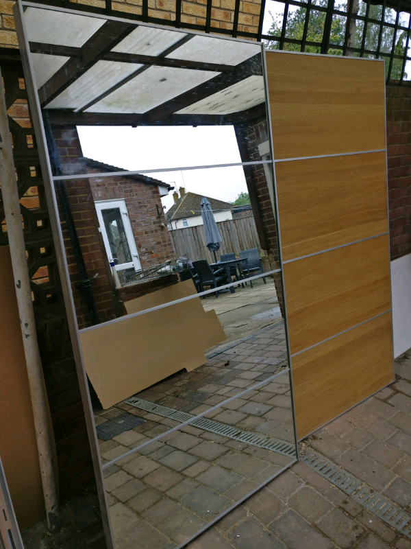 Ikea Pax Double Mirror And Oak Wardrobe In Haddenham