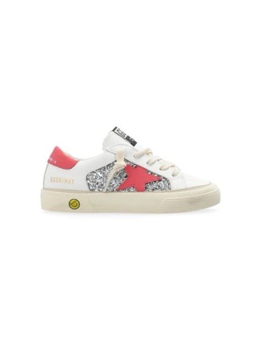 Pre-owned Golden Goose May Red/silver Sparkle Sneakers Brand 39eu