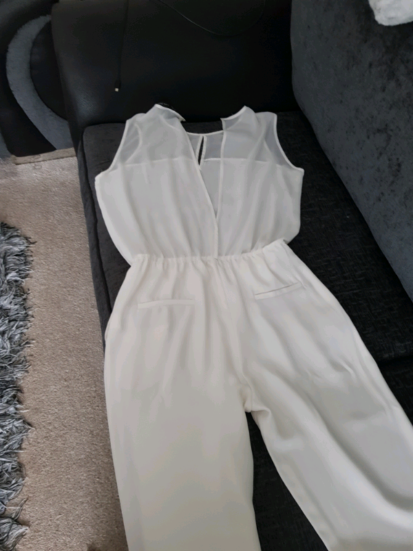 cream size 12 Zara jumpsuit, backless detail in Beeston