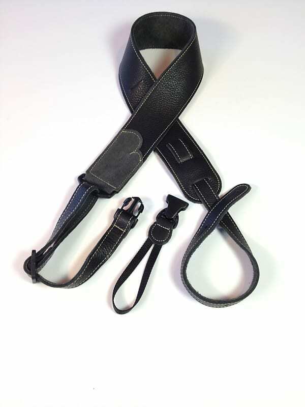 S Rs-bk Glove Leather Resonator Guitar Strap - Black