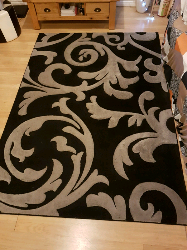 Dunelm black and grey rug 160cm x 230cm | in Sandwell, West Midlands