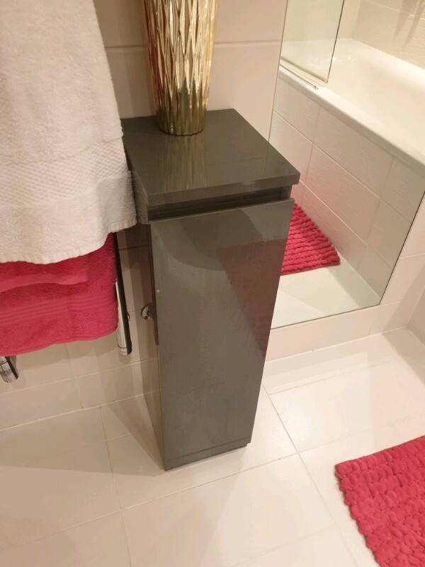 Grey High Gloss - Bathroom Cabinet - Excellent Storage ...