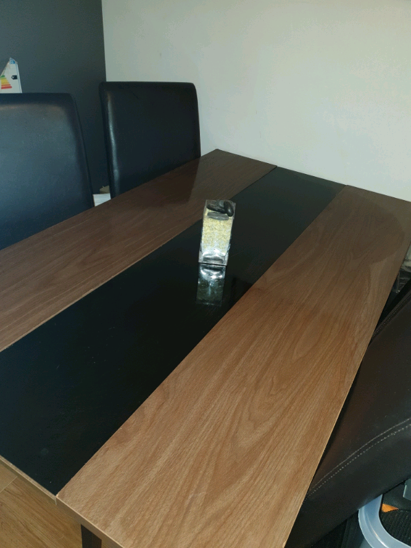 Dining table and chairs leather brown | in Bulwell, Nottinghamshire