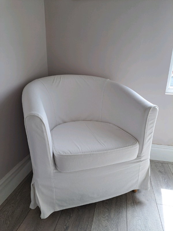 White ikea tub chair removable washable fabric covers in Shotton
