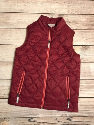 HANNA ANDERSSON 160 Maroon Quilted Down Feather Puffer Vest Zip Up  Us 14  16