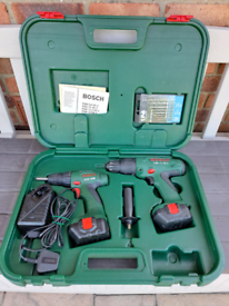 Bosch twin pack. Power drill and driver drill