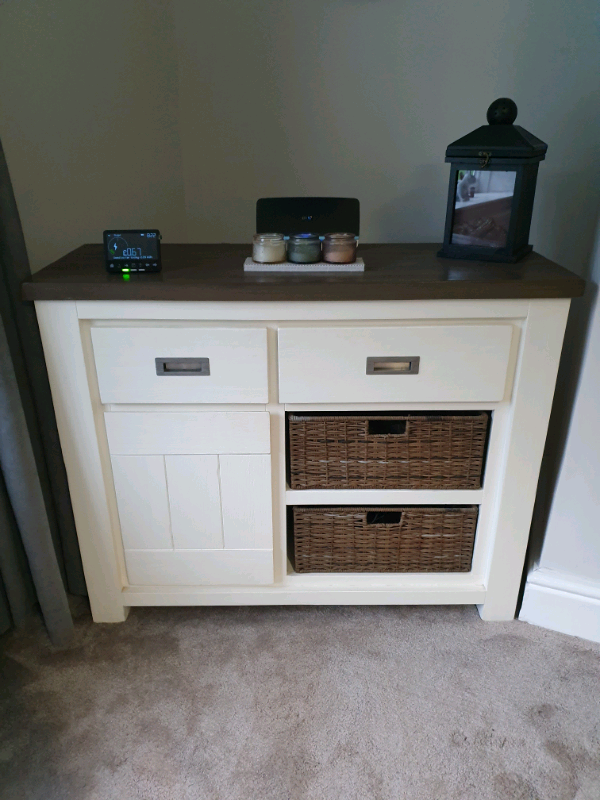 Stunning DFS Ivory & Dark Oak Solid Wood Sideboard in Durham, County