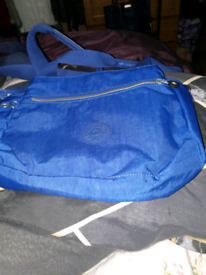 Kipling blue hand bag zips with monkey teddy new 