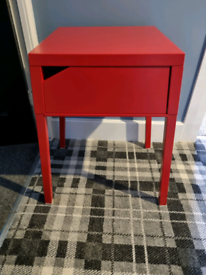 IKEA selje bedside table red