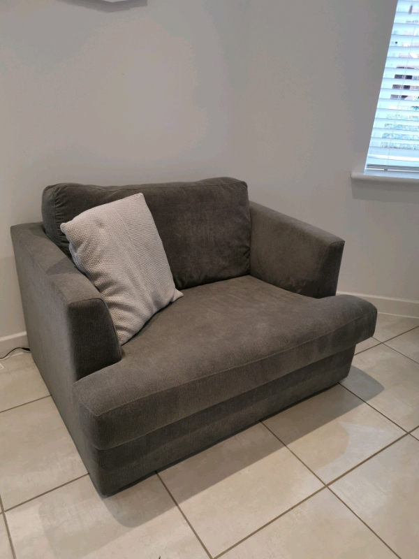 Next Stratus II 2 Seater Snuggle Chair Soft Marl Charcoal Grey 2 Seat