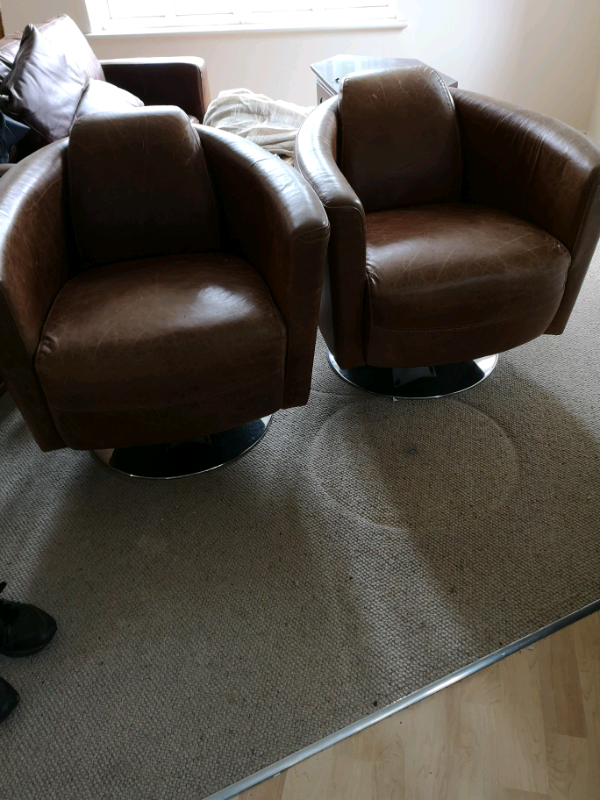 Leather swivel tub chair in Rhiwbina, Cardiff Gumtree