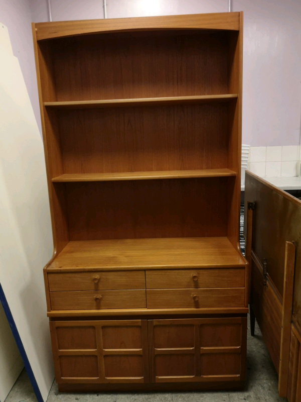 Nathan teak bookcase display sideboard mid century modern MCM