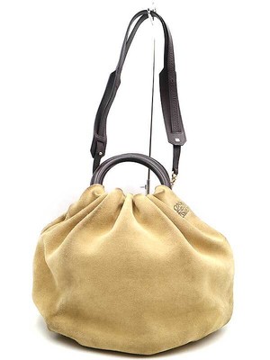 LOEWE LOEWE BAUNCE Bounce Suede 2WAY Leather Bag Beige  Used