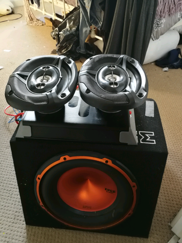 12" Edge Car Subwoofer Kenwood 6by9 speakers 4 channel Amp in