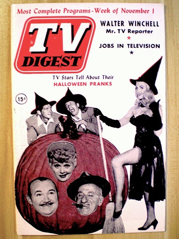 tv-guide-1952-lucille-ball-halloween-pinup-witch-pre-national-tv-digest-vgex-coa