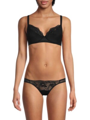 La Perla Women s Lace Trim Balconette Bra Black 36B $255