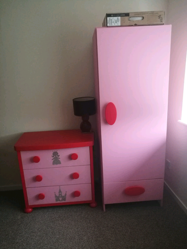 Ikea Pink Wardrobe And Chest Of Drawers In Frenchay Bristol
