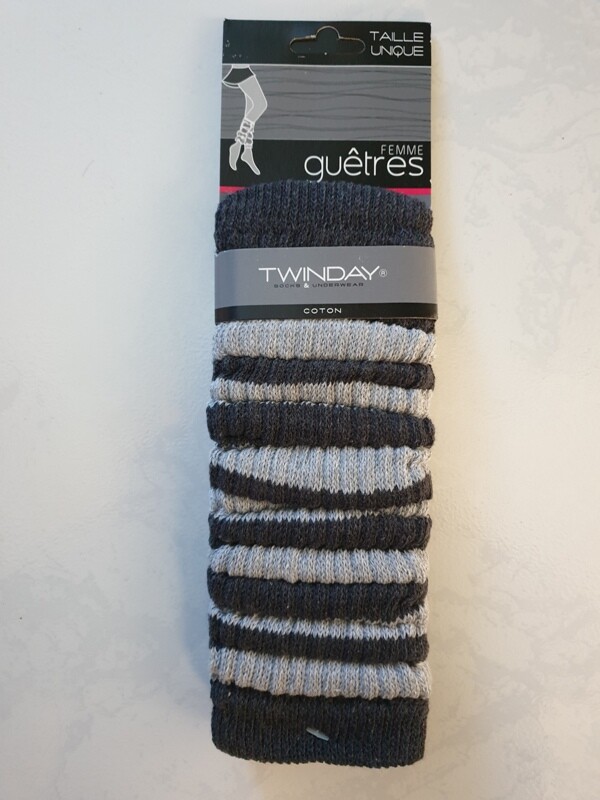 Guetres Femme Taille Unique Marque Twinday Couleur Gris