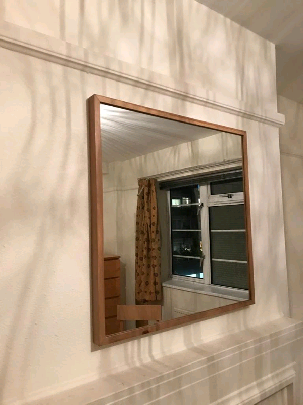 Wall mirror with wood frame approx 75cm x 75cm in Chelsea, London