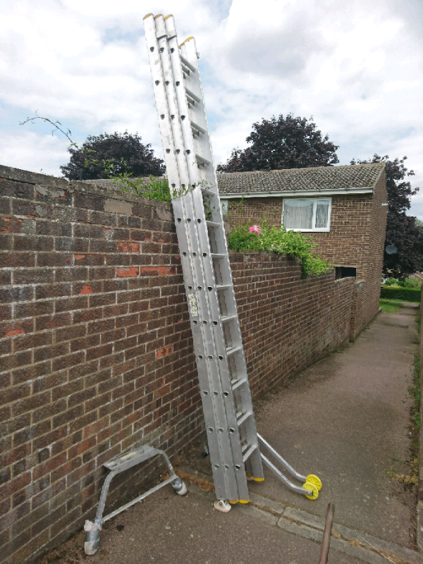 Trade heavy duty 3 section extending ladders in Long Melford, Suffolk