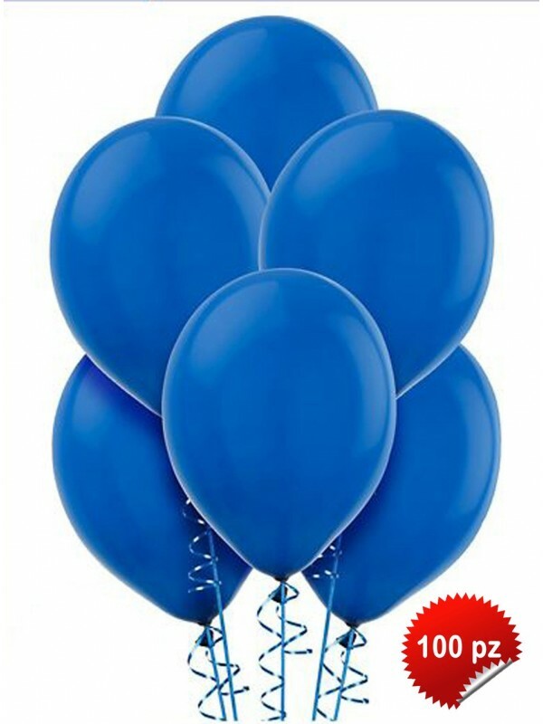 Set 100 Pezzi Palloncini Colore Blu Feste Compleanni Party Bambini hmj