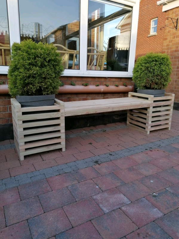 Garden bench with flower pots. in Craigavon, County Armagh Gumtree