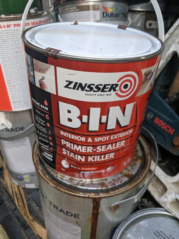 Bin zinsser paint 2.5l stain killer white sealer in Plymouth, Devon