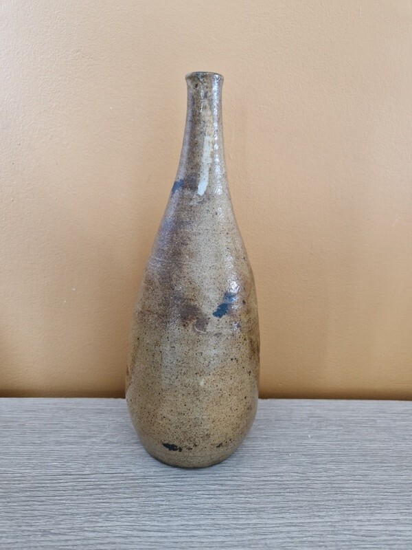 Jacky Coville Vase De Forme Bouteille Soliflore En GrÃ¨S Ã©MaillÃ© Brun Biot