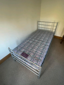 Single metel bed frame and matress £95 