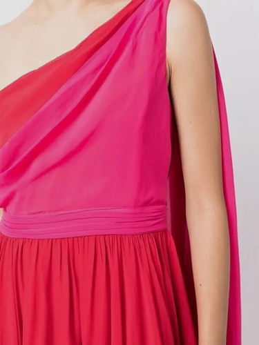 Pre-owned Sachin & Babi $995  Women's Red Poppy Grace One-shoulder Gown Dress Size 6