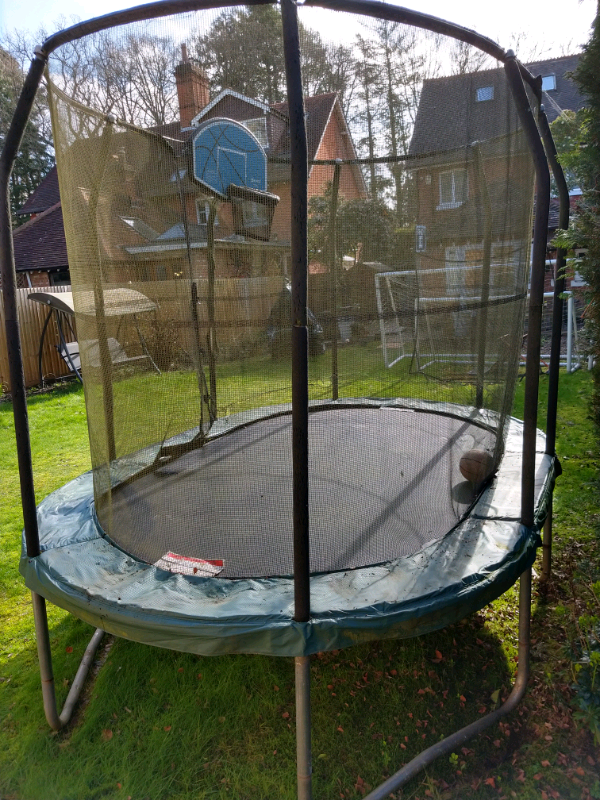 jumpking trampoline basketball hoop with attachment and inflatable basketball