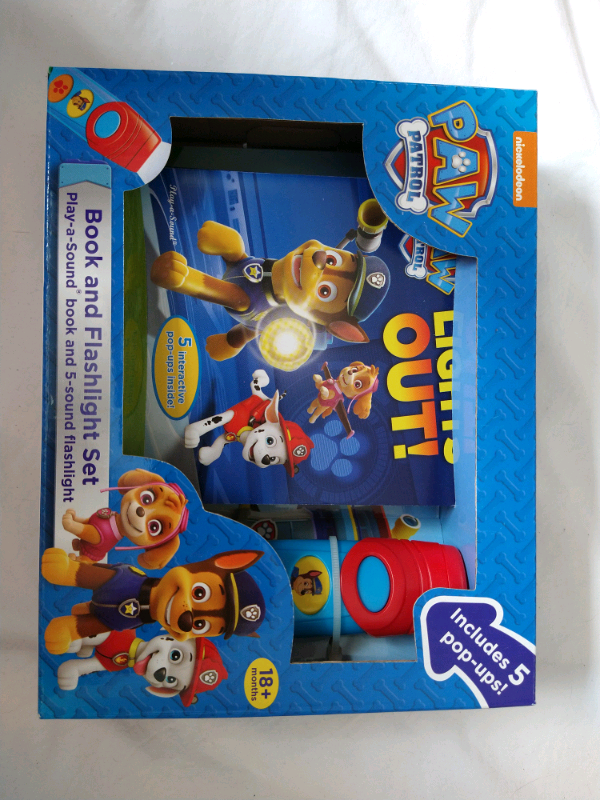 Paw patrol book and flashlight set touch with 5 sounds New in