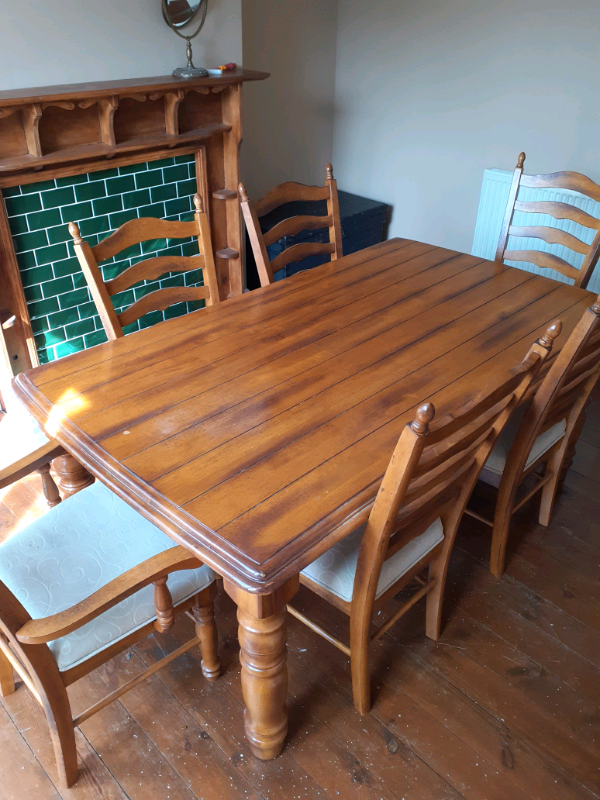 Heavy Hardwood Dining Table & 6 Chairs | in Redcar, North Yorkshire