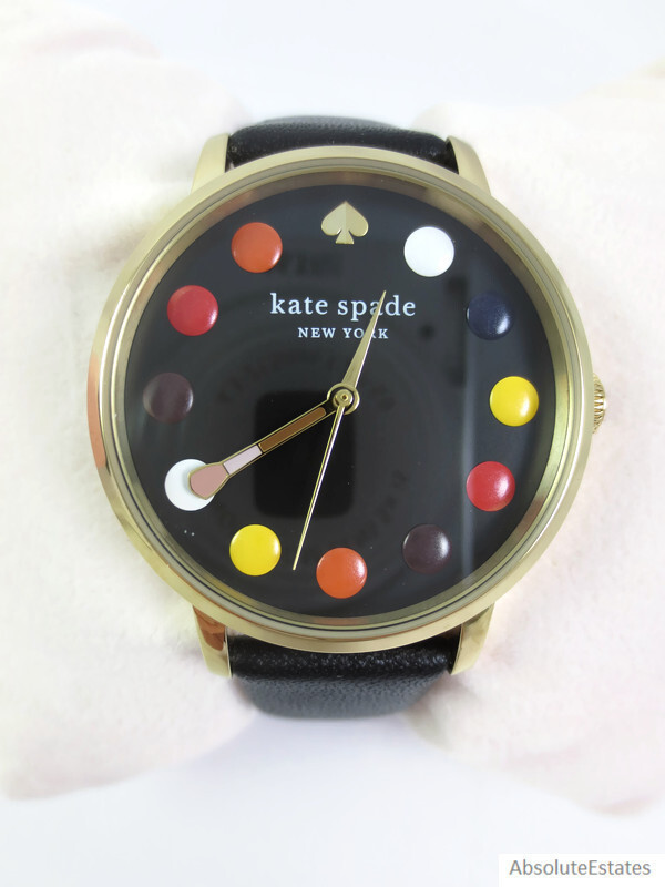 Kate Spade Metro Black Gold Vachetta Makeup Palette Watch
