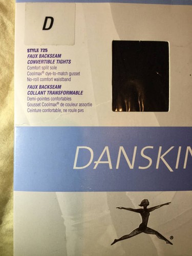 DANSKIN~WOMENS ULTRASOFT CONVERTIBILE BACKSEAM TIGHT~BLACK (D)MIP