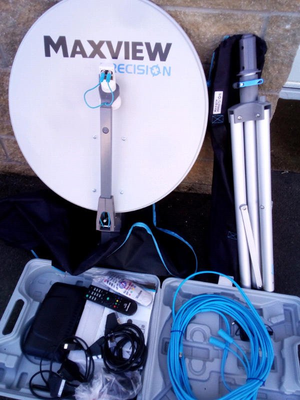 Maxview portable satellite dish, tripod, 2 freesat boxes with remotes