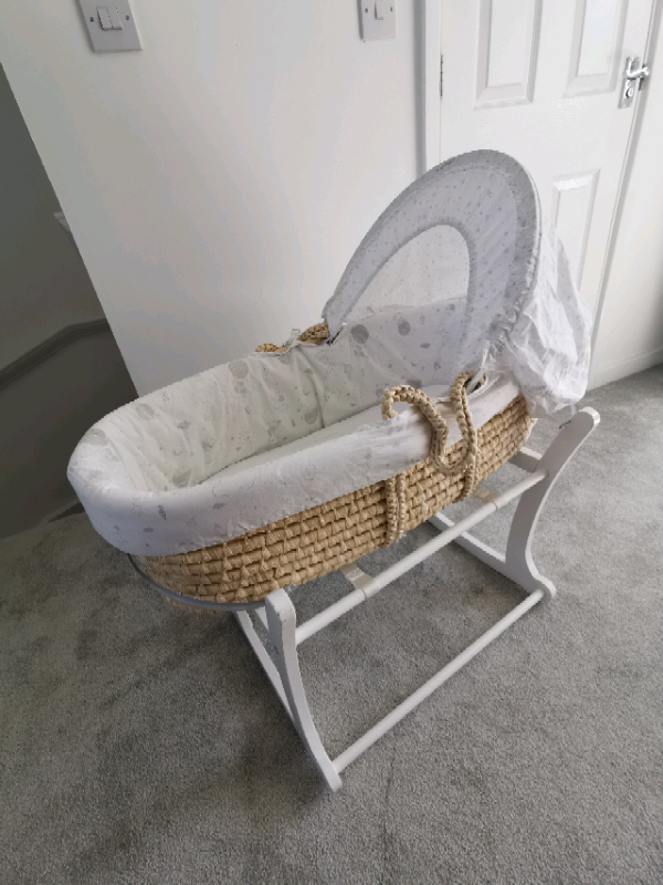Mothercare 'Lullaby Moon' Moses Basket and Stand in Liskeard