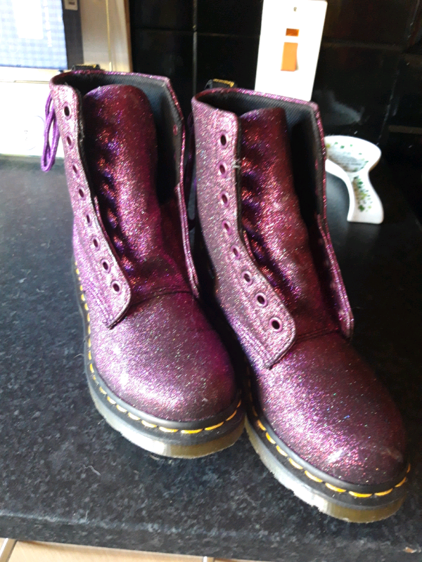 shiny purple doc martens