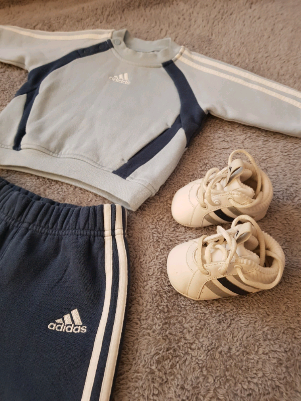Baby Boys Adidas Tracksuit And Crib Trainers 0 3 Months In