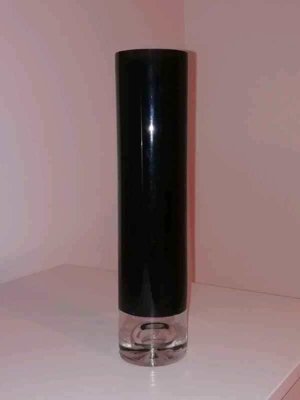 Beautiful Tall Slim Black Glass Vase In Livingston West Lothian