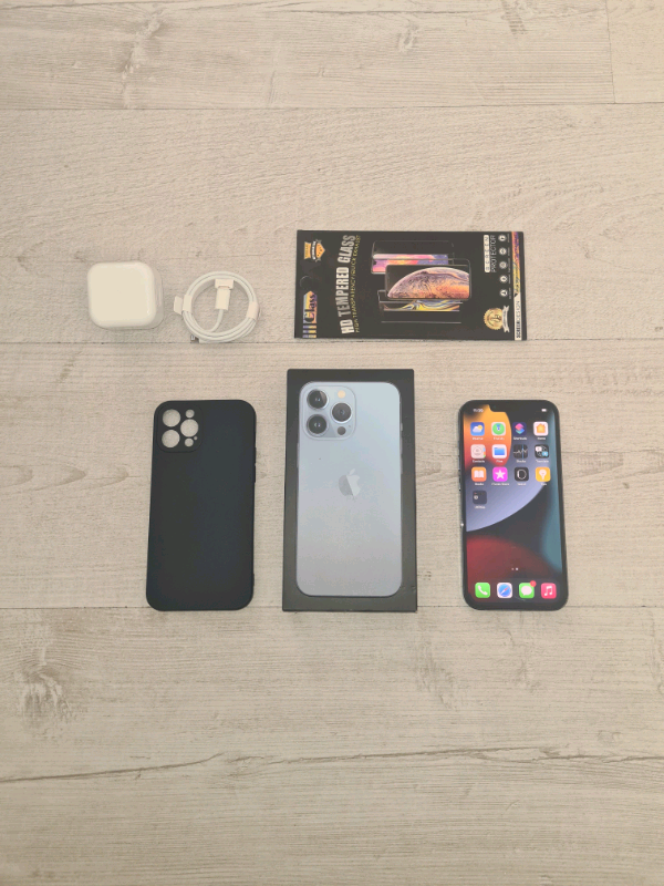 Iphone 13 Pro 5G Bundle 256GB Unlocked Blue I Phone Thirteen in